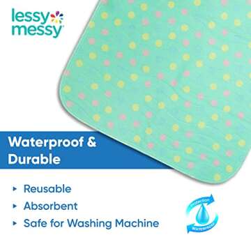 Baby Changing Mat - Portable Changing Pad for Baby-The Only Diaper Changing Mat That is Washer Dryer Safe Baby Changing Pad Extra Large Wipeable Changing Pad (Polka Dot)