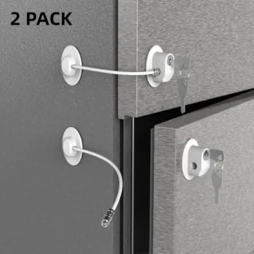 Refrigerator Door Locks 2 Pack with 4 Keys - Child Safety