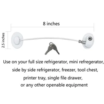 Refrigerator Door Locks 2 Pack with 4 Keys - Child Safety