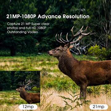 Coolife Trail Game Camera, 21MP 1080P Hunting Wildlife Camera with 3 Infrared Sensors 49Pcs IR LEDs Night Vision 0.2S Motion Activated IP67 Waterproof 2.4" LCD with 32GB Card
