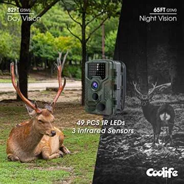 Coolife 21MP Wildlife Trail Camera with Night Vision