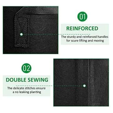 JNYONG 12-Pack 5 Gallon Grow Bags for Gardening