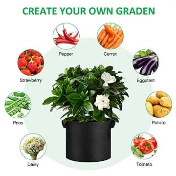 JNYONG 12-Pack 5 Gallon Grow Bags for Gardening