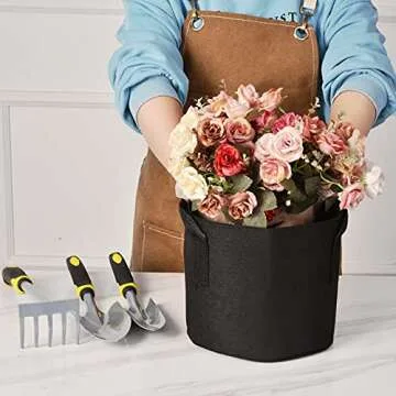 JNYONG 12-Pack 5 Gallon Grow Bags for Gardening