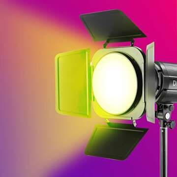 JINBEI Modifier Barn Door with Honeycomb Grid Bowens Mount with 7.9"/ 20cm Standard Reflector 3 Color Filter Gels Accessories Kit for Pro Studio Photography (Blue Yellow Red)