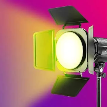 JINBEI Modifier Barn Door with Honeycomb Grid Bowens Mount with 7.9"/ 20cm Standard Reflector 3 Color Filter Gels Accessories Kit for Pro Studio Photography (Blue Yellow Red)