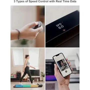 WALKINGPAD A1 Pro Walking Pad Folding Treadmill Smart Walk Slim Foldable Exercise Fitness Equipment Under Desk Running Indoor Outdoor Gym Maximum Load: 300 Lbs black