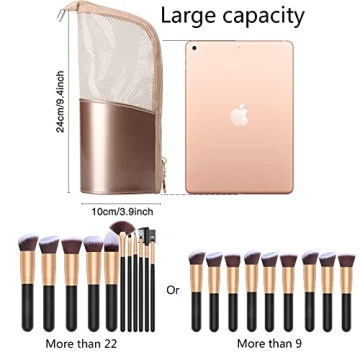 Stylish MONSTINA Travel Makeup Brush Bag - Waterproof Organizer