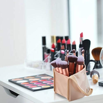 Stylish MONSTINA Travel Makeup Brush Bag - Waterproof Organizer