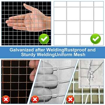 Land Guard 19 Gauge Hardware Cloth, 1/2 inch Chicken Wire Fence, Galvanized Welded Cage Wire Mesh Roll Supports Poultry Netting Cage Fence…