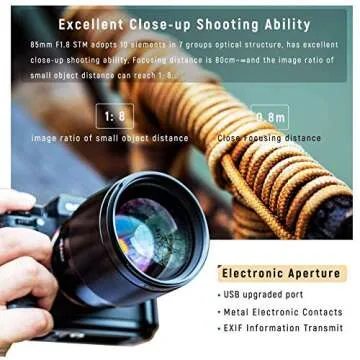 VILTROX 85mm f/1.8 F1.8 Mark II Full-Frame E-Mount Camera Lens Support AF Auto Focus for Sony A7II A7III A7RIII A7SIII A7II A7RIV A9 A6600 A6500 A6400 A6300 A6100 A6000 A5100 A5000 A7C A7R