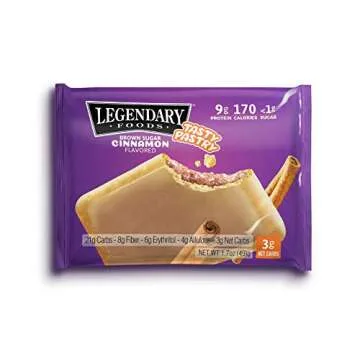 Legendary Foods Tasty Pastries | Low Carb Keto Breakfast | No Added Sugar | Balanced Keto Snacks to Go | Gluten Free | Just Pop in the Microwave! (Brown Sugar Cinnamon, 1.7oz 10 Pack)