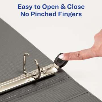 Avery Heavy-Duty View 3 Ring Binder, 1" One Touch Slant Rings, Holds 8.5" x 11" Paper, 1 Black Binder (05300)