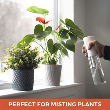 Alpree Hair Spray Bottle Continuous Water Mister Spray Bottle Empty Ultra Fine for Hair Styling, Pets, Plants, Cleaning, Misting & Skin Care, Salons, for Taming Hair in Morning, Curly Hair, Essential Oil Scents & More