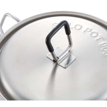 Solo Stove Solo Pot 900 - Lightweight Stainless Steel Backpacking Pot | Boil Water Quickly | Volume Markings and Pour Spout