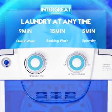 INTERGREAT Mini Portable Washing Machine 6.6 Lbs
