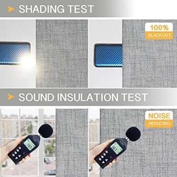 Rose Home Fashion 100% Grey Linen Blackout Curtains 84 Inch Length 2 Panels Set Linen Textured Look Drapes with Blackout Liner, Curtains for Living Room/Farmhouse, Burlap Curtains - (50x84 Grey)