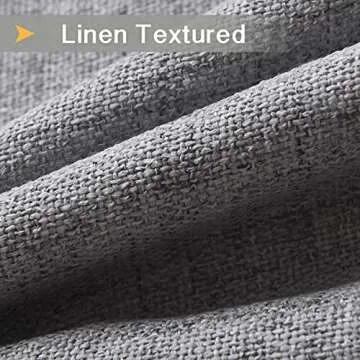 Rose Home Fashion 100% Grey Linen Blackout Curtains 84 Inch Length 2 Panels Set Linen Textured Look Drapes with Blackout Liner, Curtains for Living Room/Farmhouse, Burlap Curtains - (50x84 Grey)