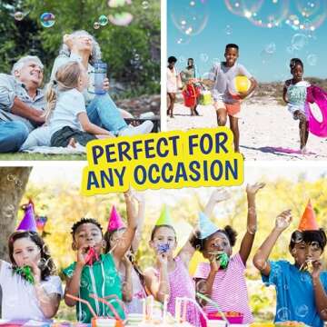 Sunny Days Entertainment Bubble Solution Refill with Wand 64oz Non Toxic (1/2 Gallon), Kids Easy Gri...