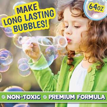 Sunny Days Bubble Solution 64oz Non-Toxic Party Fun
