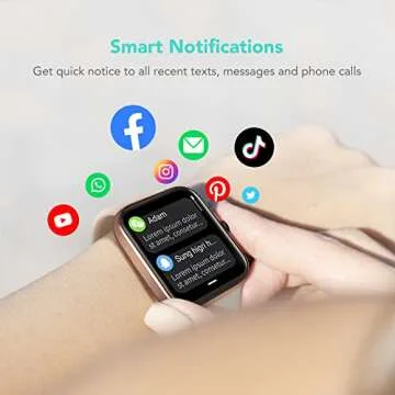 SKG Smart Watch for Women, Fitness Tracker with 5ATM Swimming Waterproof, Sleep Monitor, 1.7'' Touch Screen Smartwatch Fitness Watch for Android-iPhone iOS,V7 Pink