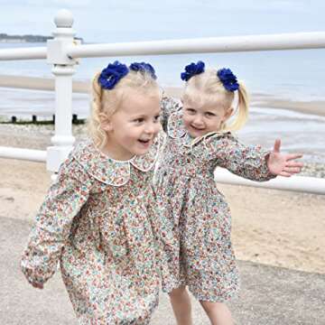 Balatale Toddler Girls Dress Long Sleeve Floral Dress for Little Girls Fall Winter Vintage Toddler Dress 2-9T