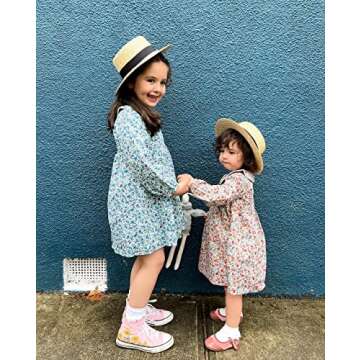 Balatale Toddler Girls Dress Long Sleeve Floral Dress for Little Girls Fall Winter Vintage Toddler Dress 2-9T