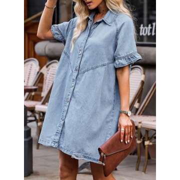 Stylish Sidefeel Women’s Denim Babydoll Dress