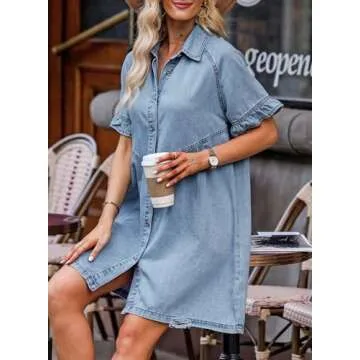 Stylish Sidefeel Women’s Denim Babydoll Dress