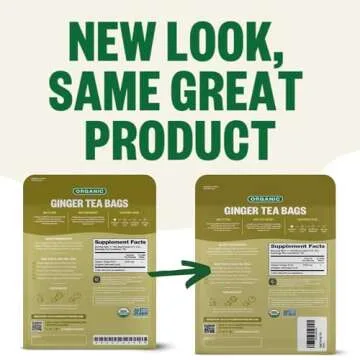 FGO Organic Ginger Tea, 100 Count - Caffeine Free Eco-Friendly Bags