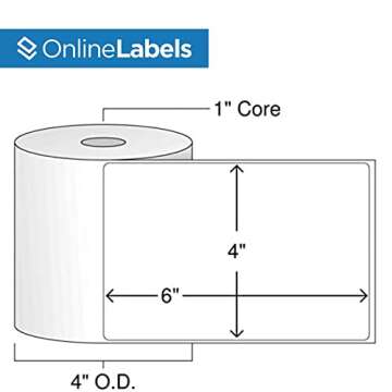 4 x 6 Shipping Labels for Direct Thermal Printers - 250 Labels, 1 Roll - Online Labels