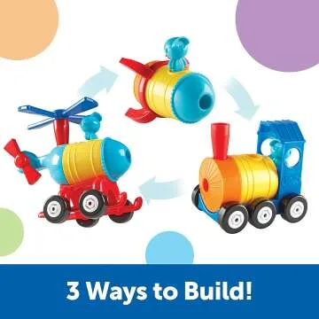 1-2-3 Build It! Rocket Train Helicopter for Toddlers