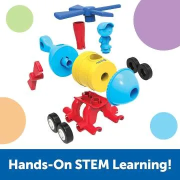 1-2-3 Build It! Rocket Train Helicopter for Toddlers