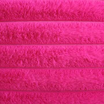 FUTEI Hot Pink Striped Decorative Throw Pillow Covers 20x20 Inch Set of 2,Square Spring Decorations Couch Pillow Case,Soft Cozy Faux Rabbit Fur & Velvet Back,Modern Home Decor for Bed