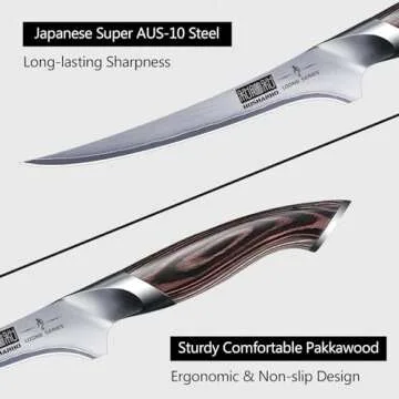 HOSHANHO Fillet Knife 7 Inch, Super Sharp Boning Knife in High Carbon Steel AUS-10, Professional Japanese Fish Knife for Meat Poultry Cutting