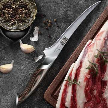 HOSHANHO Fillet Knife 7 Inch, Super Sharp Boning Knife in High Carbon Steel AUS-10, Professional Japanese Fish Knife for Meat Poultry Cutting