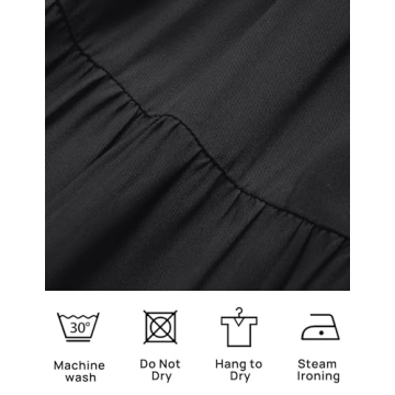 ZESICA Women's Summer Casual Flutter Midi Dress in Black