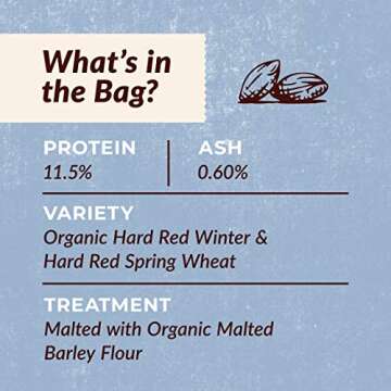 100% Organic Bread Flour - Flour for Baking - 5 Pounds