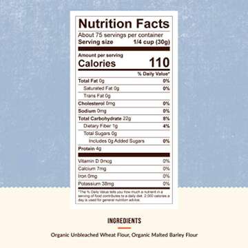 100% Organic Bread Flour - Flour for Baking - 5 Pounds