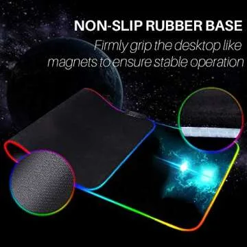 Large RGB Gaming Mouse Pad - Reawul 14 Modes Oversized Glowing Led Extended Mousepad, Anti-Slip Rubber Base and Waterproof Surface, Extra Large Soft Led Computer Keyboard Mouse Mat - 31.5 x 11.8in