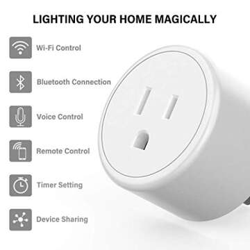 Aoycocr Mini Smart Plugs - Bluetooth WiFi Outlet Compatible with Alexa, Google Home Assistant, Remot...