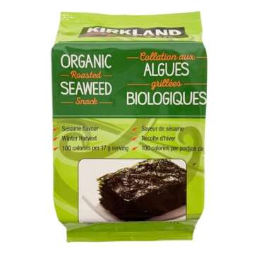 Kirkland Signature Organic Roasted Seaweed Snack, 0.6 Ounce (Pack of 10)