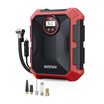 AstroAI Portable Air Compressor - Compact Car Tire Inflator with LED Light