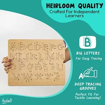 Hulats Learn to Write - Number & Letter Tracing Boards with Direction Arrows - Wooden Alphabet Learning Montessori Toys 4+ Year Old Toddler Writing Tools Beginner Preschool Classroom Must Haves
