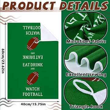 Mixweer Decorative Kitchen Towels Set of 4 Football Dish Cloths