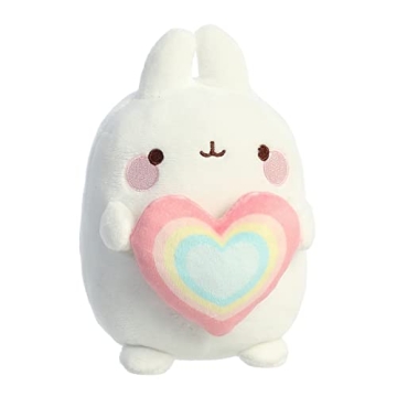 Aurora® Playful Molang Rainbow Heart Plush - Soft Fun Toy