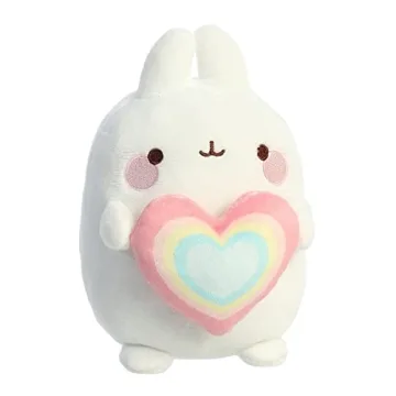 Aurora® Playful Molang Rainbow Heart Plush - Soft Fun Toy