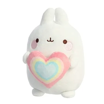 Aurora® Playful Molang Rainbow Heart Plush - Soft Fun Toy