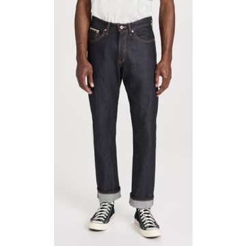 Naked & Famous Men's True Guy 11oz Stretch Selvedge Jeans, Indigo, Blue, 31