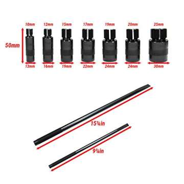 Pit Posse PP1692 Universal Motorcycle Wheel Bearing Remover Puller Separator Extractor Tool - Fits Most Motorcycles - 25mm, 20mm, 19mm, 17mm, 15mm, 12mm and 10mm